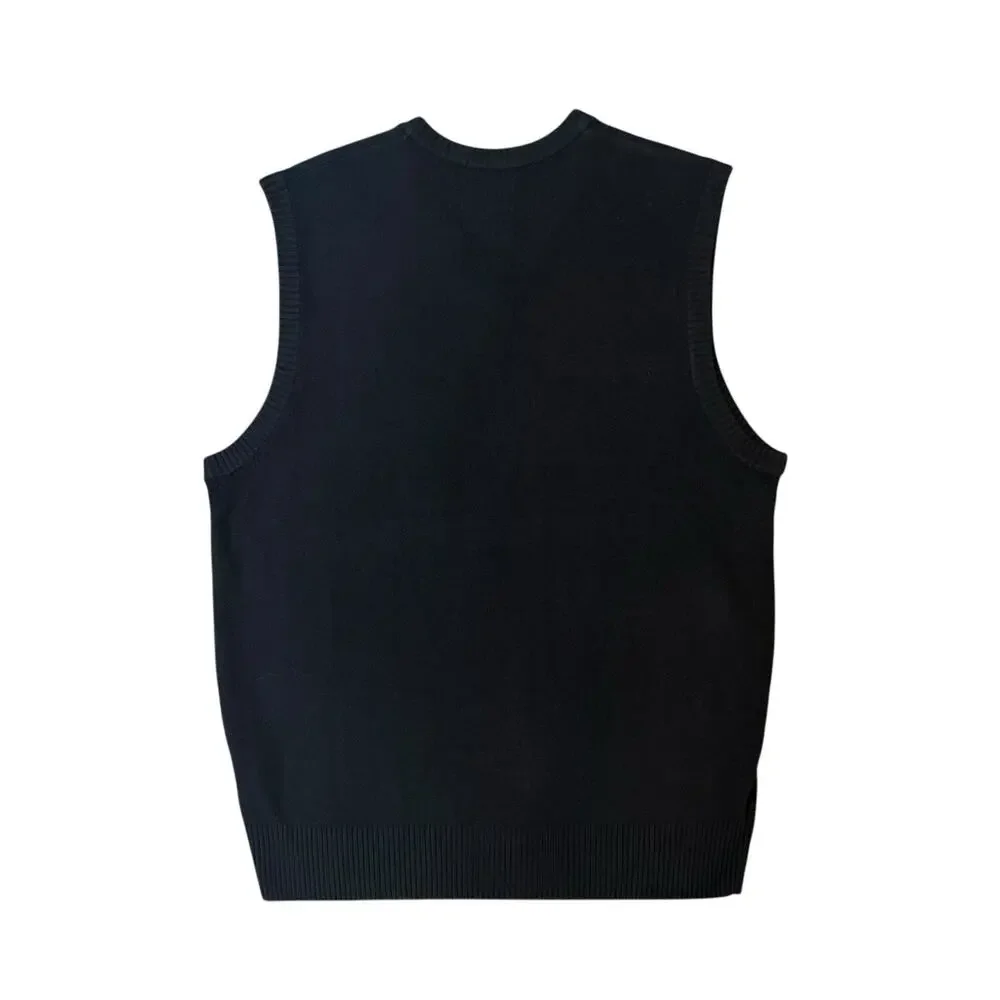 Beverly Hills Polo Club Navy Cable Knit Classic Sweater Vest Men’s Size Medium